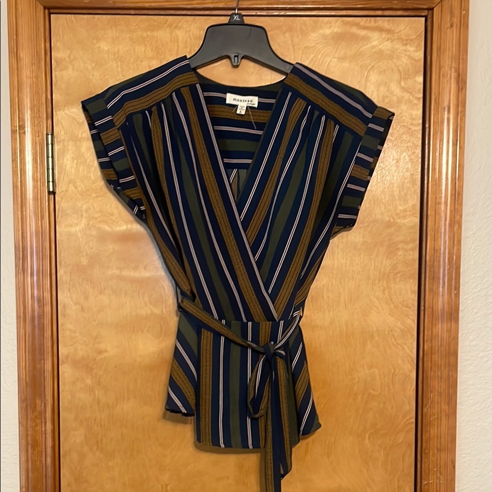 Monteau peplum striped blouse